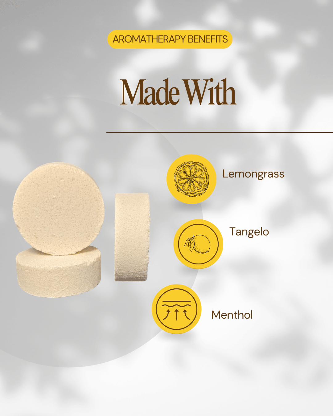 I Breathe and Let Go – Lemongrass & Tangelo with Menthol Shower Steamer by Restore Your Wellbeing