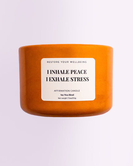 I Inhale Peace and Exhale Stress Candle – Watermint & Clementine