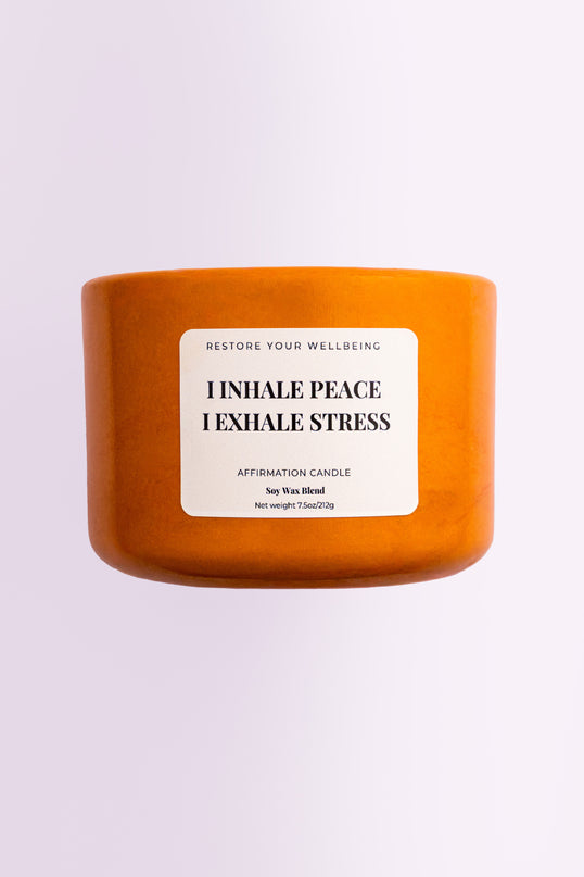 I Inhale Peace and Exhale Stress Candle – Watermint & Clementine