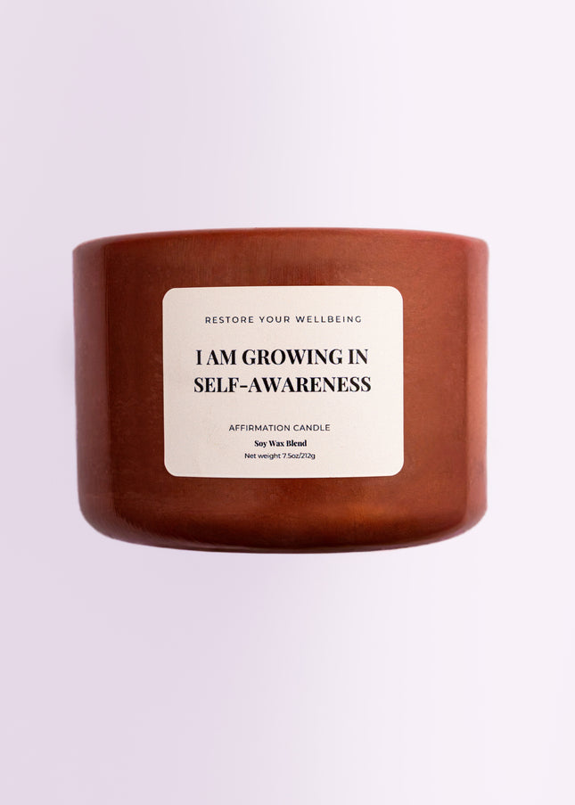 Red vessel Moonflower Nectar Scented Candle: Self-Discovery Affirmation Candle