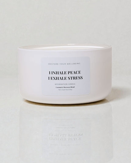 Inhale Peace. Exhale Stress – Affirmation Candle