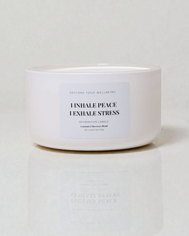 Inhale Peace. Exhale Stress – Affirmation Candle