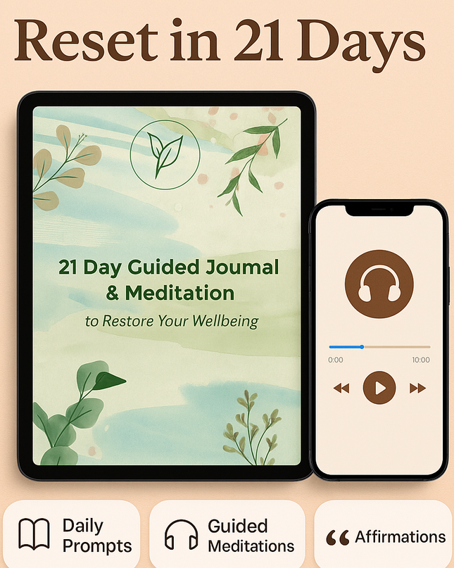 Restore Your Wellbeing: 21-Day Guided Journal & Meditation Bundle