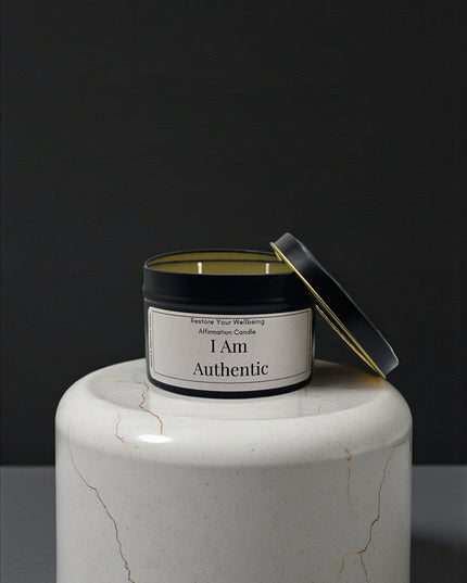 I Am Authentic Affirmation Candle Affirmation Candle by Restore Your Wellbeing