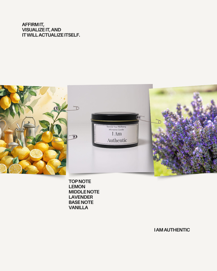 I am Authentic Affirmation Candle Affirmation Candle by Restore Your Wellbeing