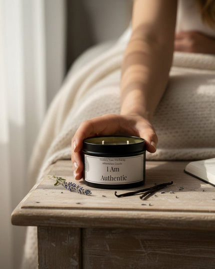 I am Authentic Affirmation Candle Affirmation Candle by Restore Your Wellbeing