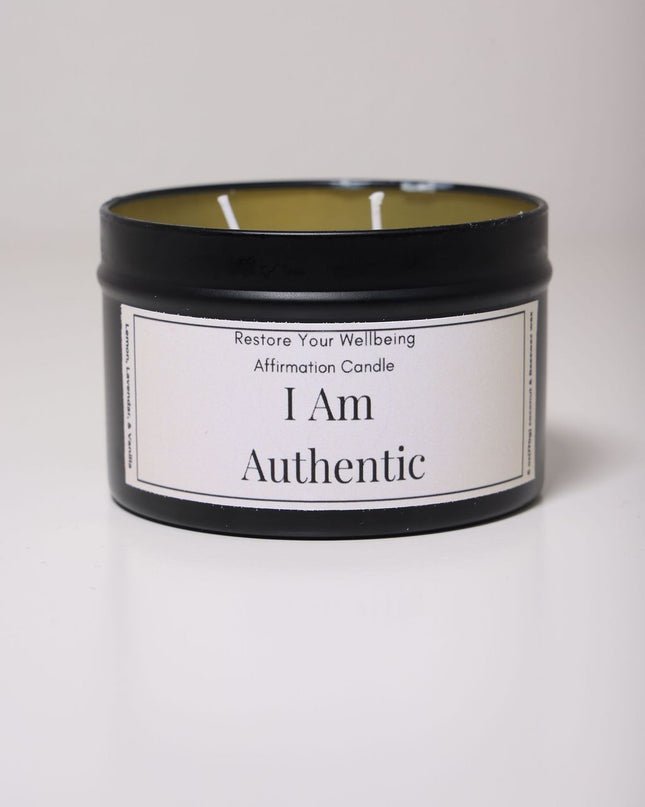 I am Authentic Affirmation Candle Affirmation Candle by Restore Your Wellbeing