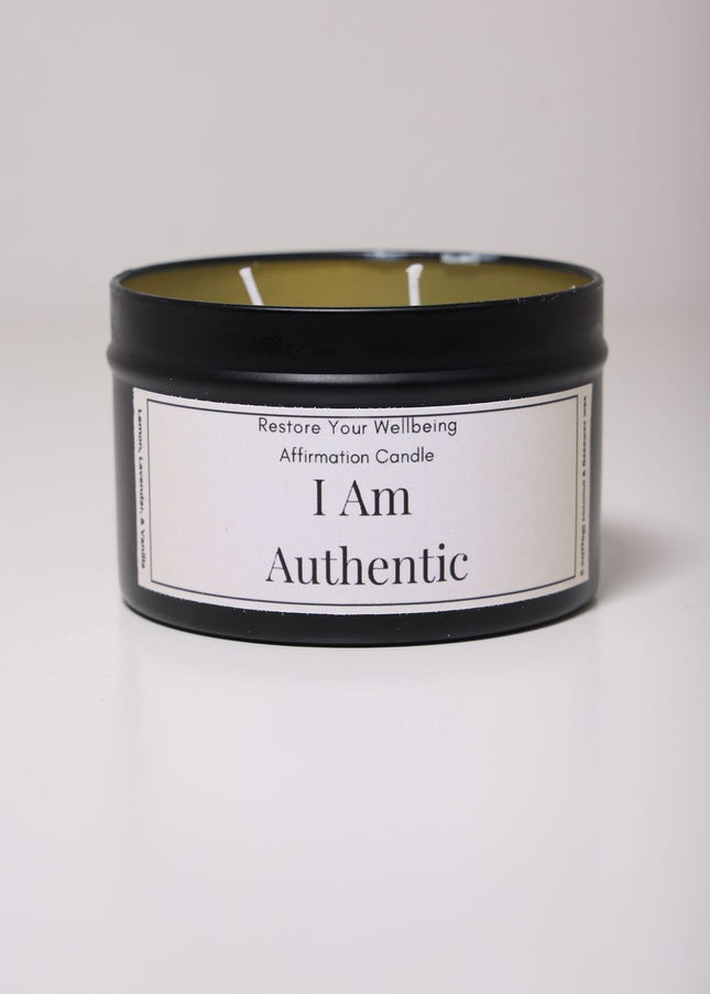 I am Authentic Affirmation Candle Affirmation Candle by Restore Your Wellbeing