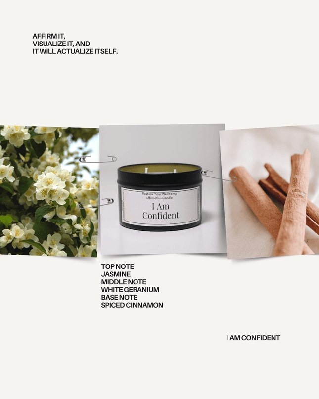 I Am Confident Affirmation Candle Affirmation Candle by Restore Your Wellbeing