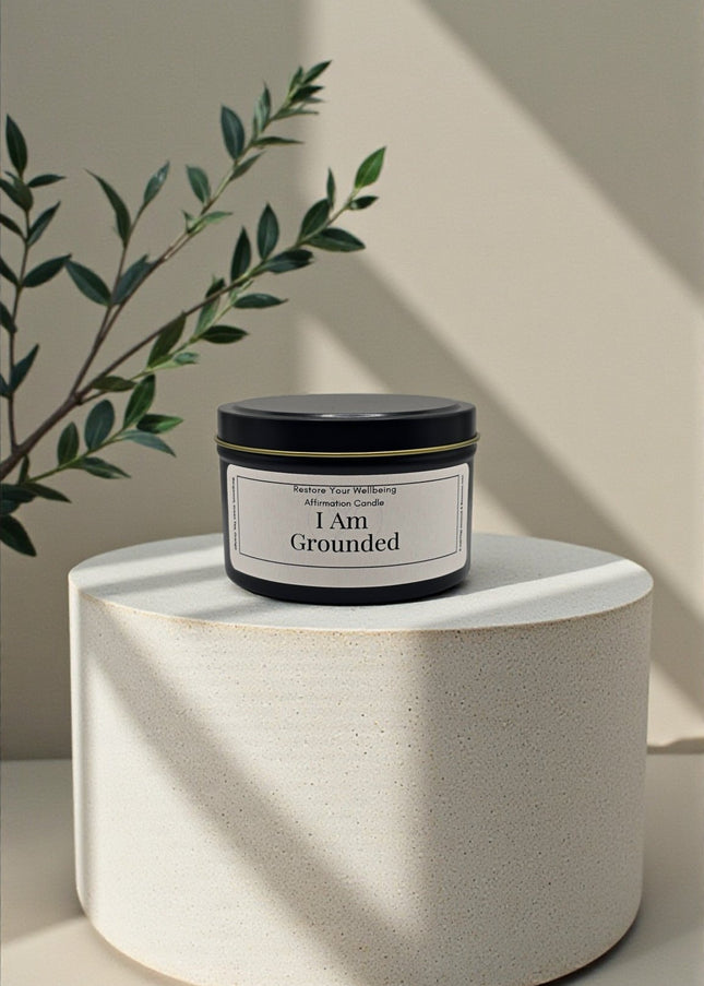 I Am Grounded Affirmation Candle Affirmation Candle by Restore Your Wellbeing