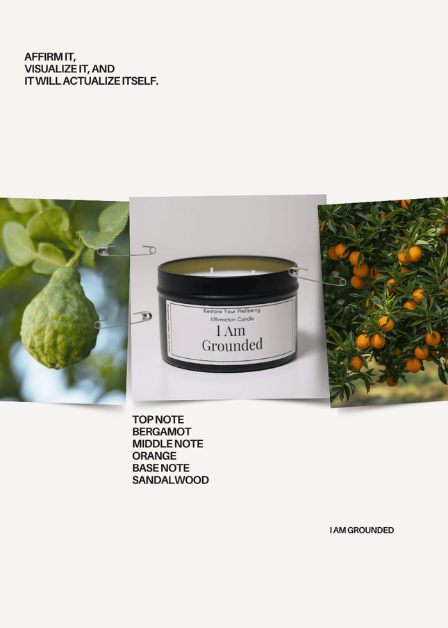 I Am Grounded Affirmation Candle Affirmation Candle by Restore Your Wellbeing