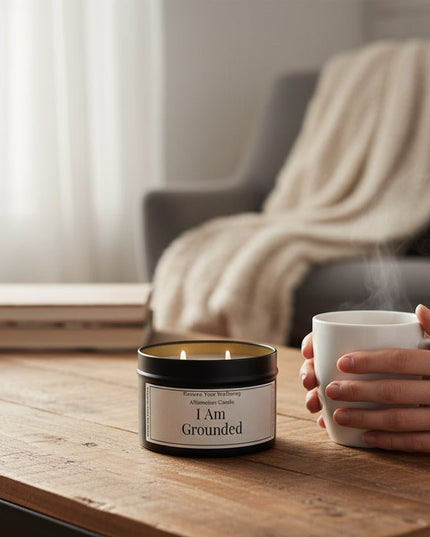 I Am Grounded Affirmation Candle Affirmation Candle by Restore Your Wellbeing
