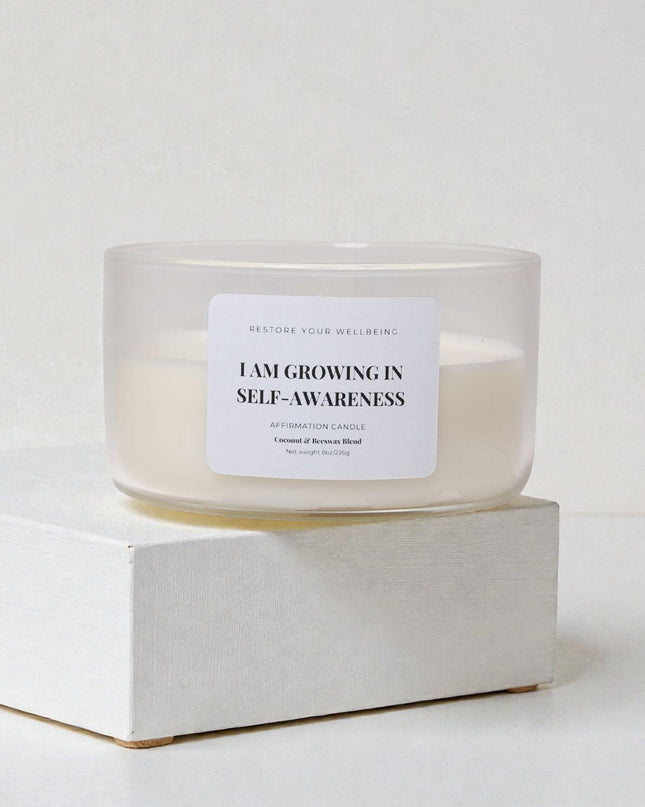 I Am Growing in Self - Awareness – Affirmation Candle Affirmation Candle by Restore Your Wellbeing