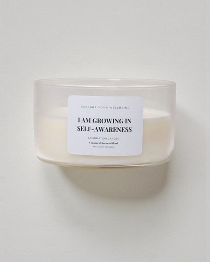 I Am Growing in Self - Awareness – Affirmation Candle Affirmation Candle by Restore Your Wellbeing