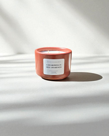 Red vessel Moonflower Nectar Scented Candle: Self-Discovery Affirmation Candle
