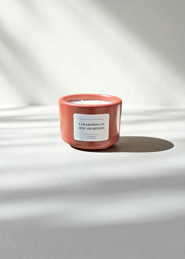 Red vessel Moonflower Nectar Scented Candle: Self-Discovery Affirmation Candle