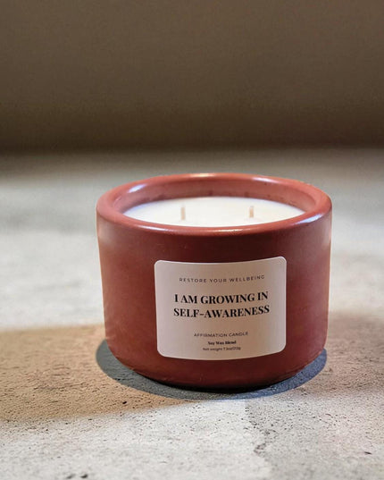 Red vessel Moonflower Nectar Scented Candle: Self-Discovery Affirmation Candle
