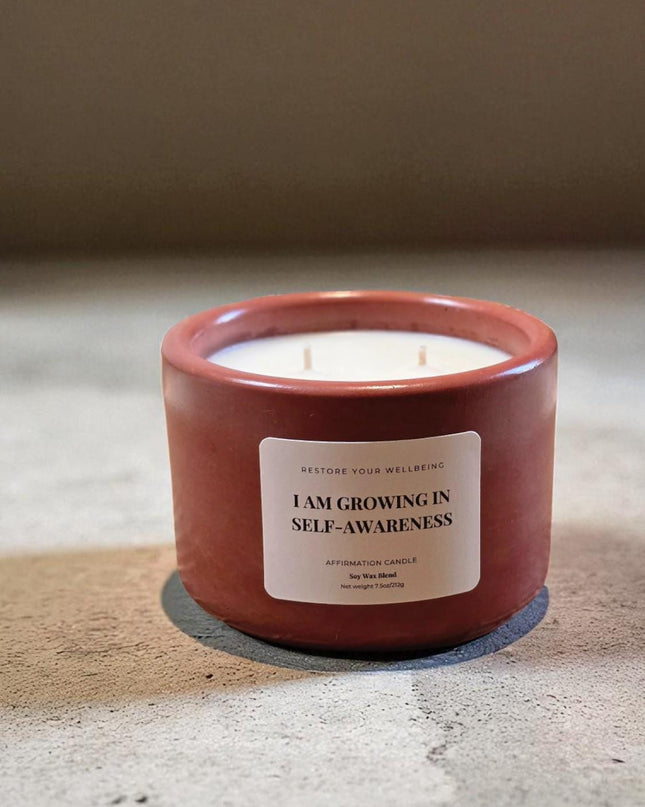 Red vessel Moonflower Nectar Scented Candle: Self-Discovery Affirmation Candle