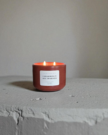 Red vessel Moonflower Nectar Scented Candle: Self-Discovery Affirmation Candle