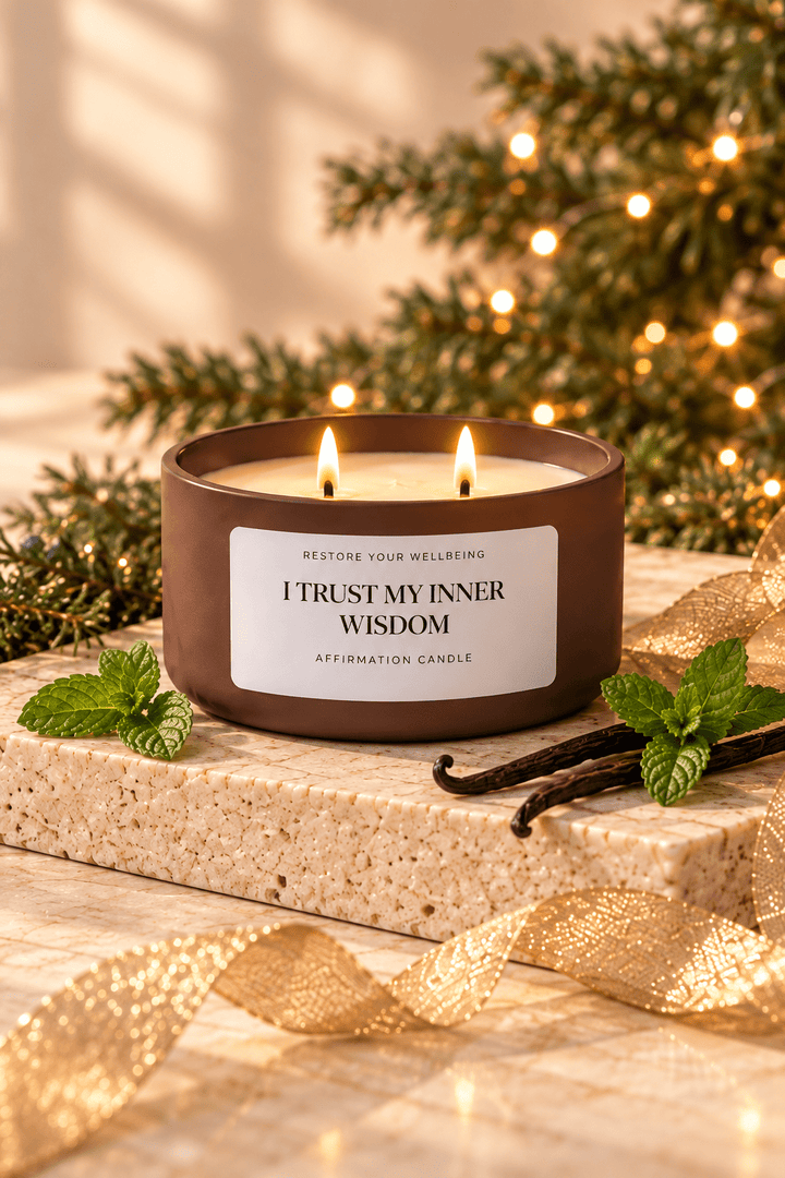 North Pole — I Trust My Inner Wisdom Holiday Candle Affirmation Candle by Restore Your Wellbeing