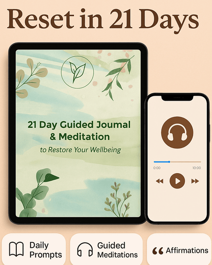 Restore Your Wellbeing: 21 - Day Guided Journal & Meditation Bundle Digital Journal by Restore Your Wellbeing