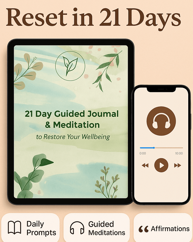 Restore Your Wellbeing: 21 - Day Guided Journal & Meditation Bundle Digital Journal by Restore Your Wellbeing